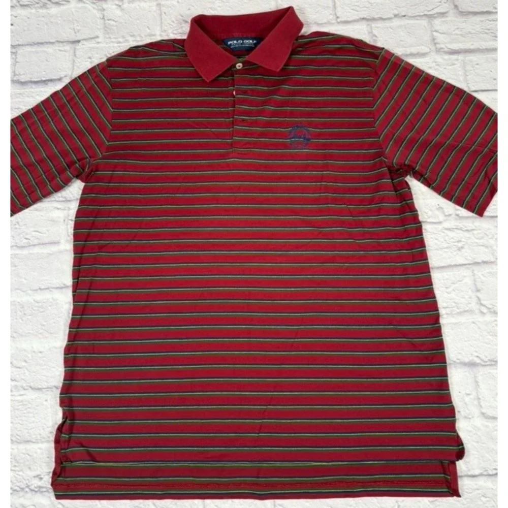 Polo Golf Ralph Lauren Short Sleeve Shirt‎ Mens Medium Desert Forest Golf Club